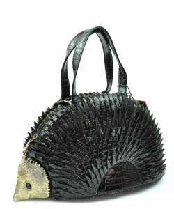 Porcupine Shoulder & Satchel Handbag A9280 BLACK